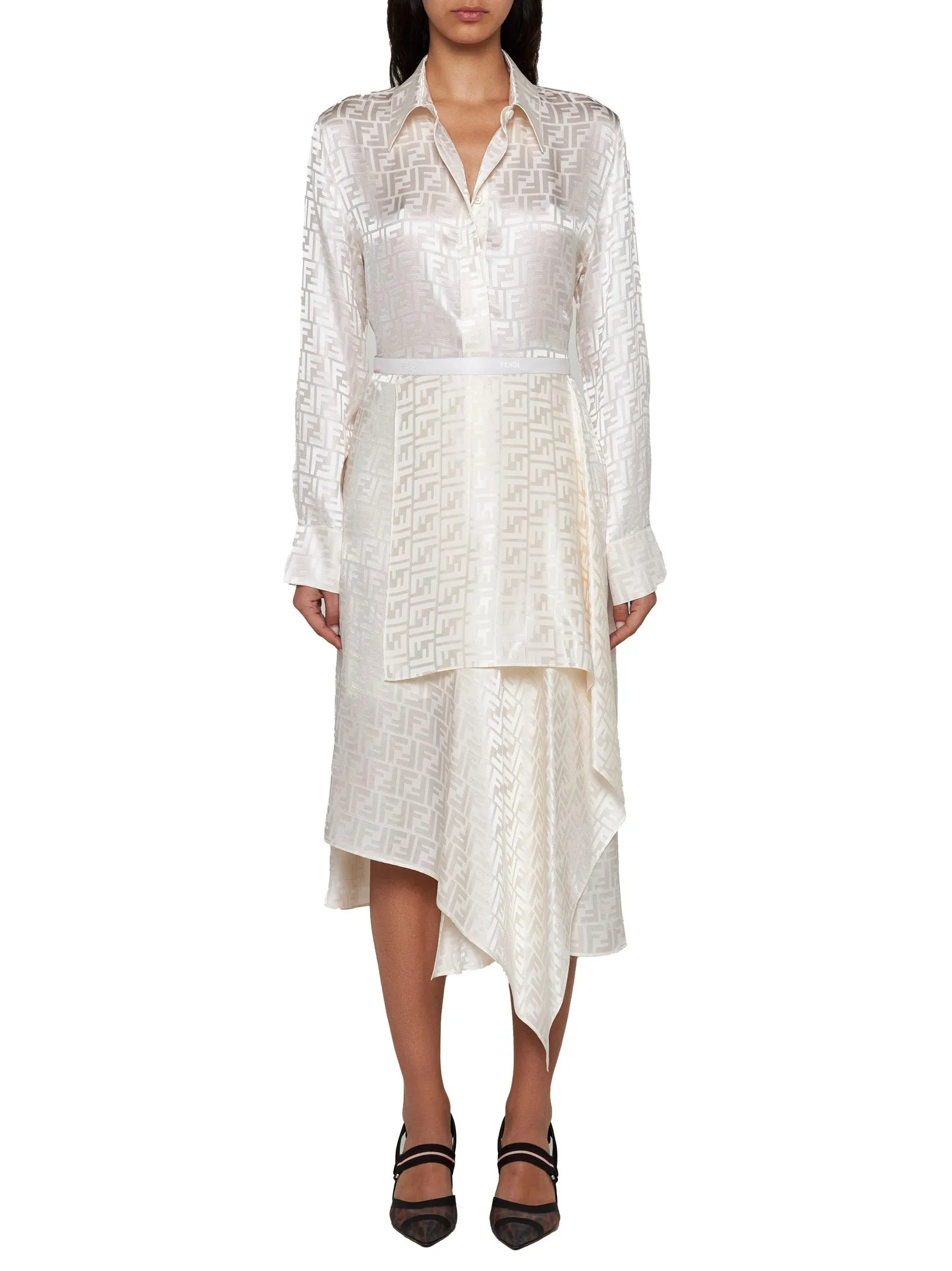 White FF Silk Shirt sold by Lord & Taylor product image thumbnail 2