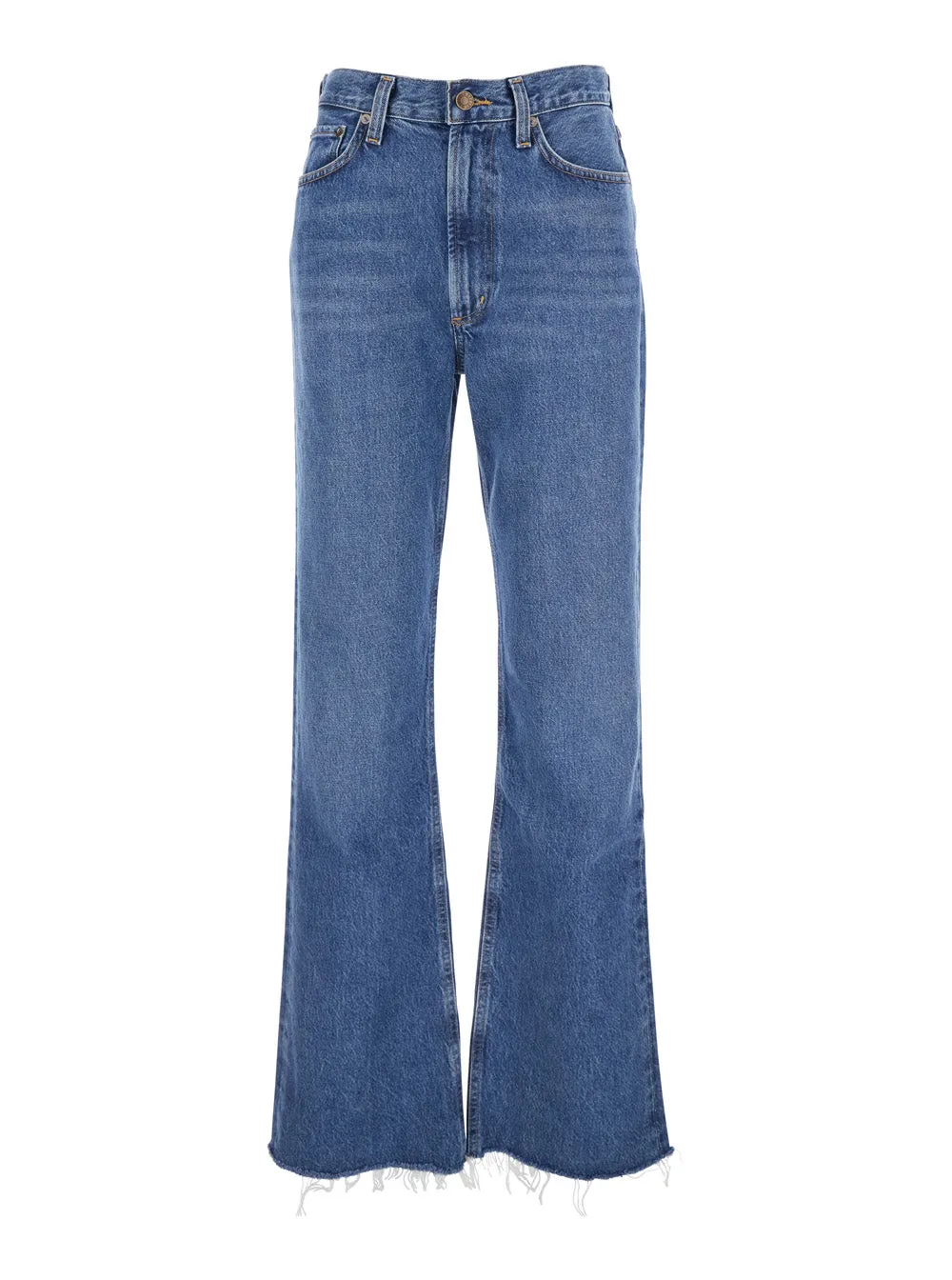 Blue Flared Leg Jeans with Logo Patch sold by Lord & Taylor