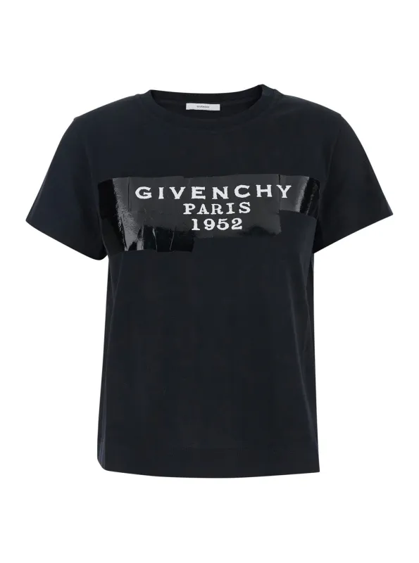 Black Cotton T-Shirt with Logo made by Givenchy