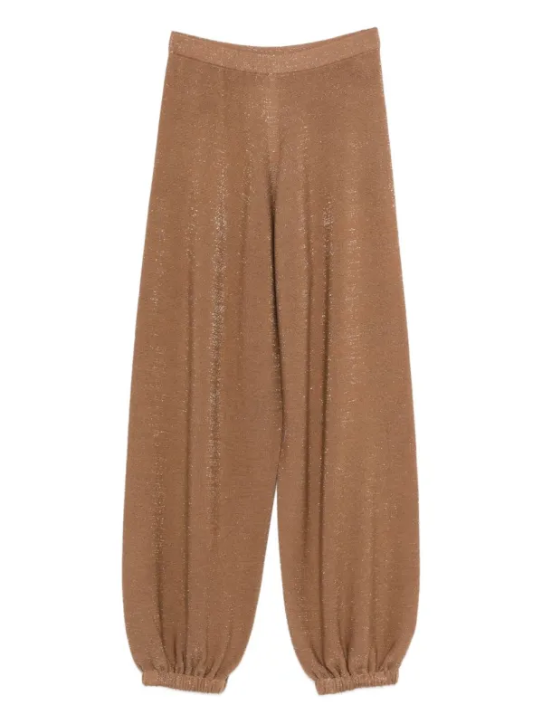 BROWN VIRGIN WOOL COTTON VISCOSE POLYESTER TROUSERS made by Fabiana Filippi