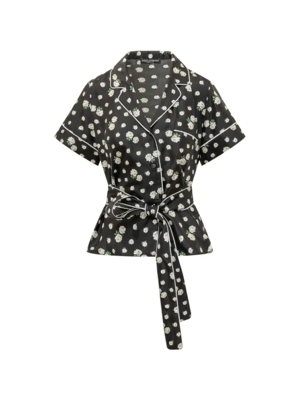BLACK SILK SHIRT made by Dolce & Gabanna