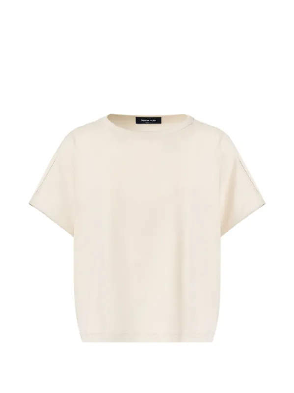 IVORY COTTON ELASTANE T-SHIRT made by Fabiana Filippi