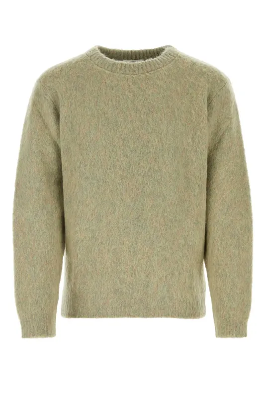SAGE GREEN STRETCH MOHAIR BLEND SWEATER made by Lemaire