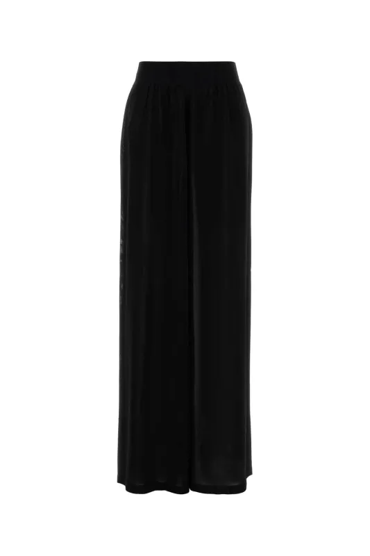 BLACK VISCOSE BLEND WIDE-LEG PANT made by Alaia
