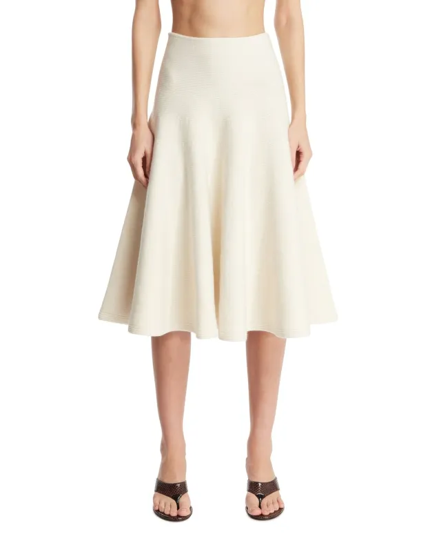 IVORY STRETCH CASHMERE BLEND SKIRT made by Alaia