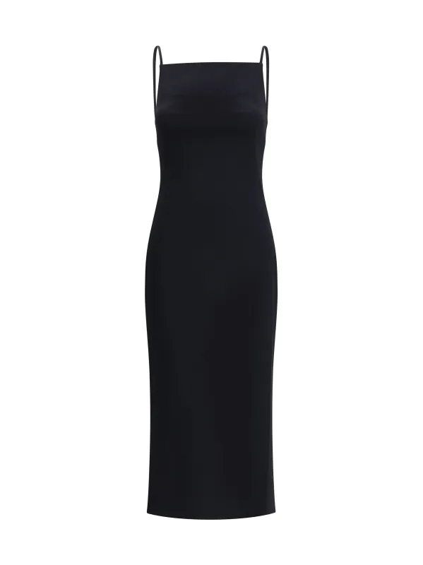 Midi Dress with Draped Back Black made by Givenchy
