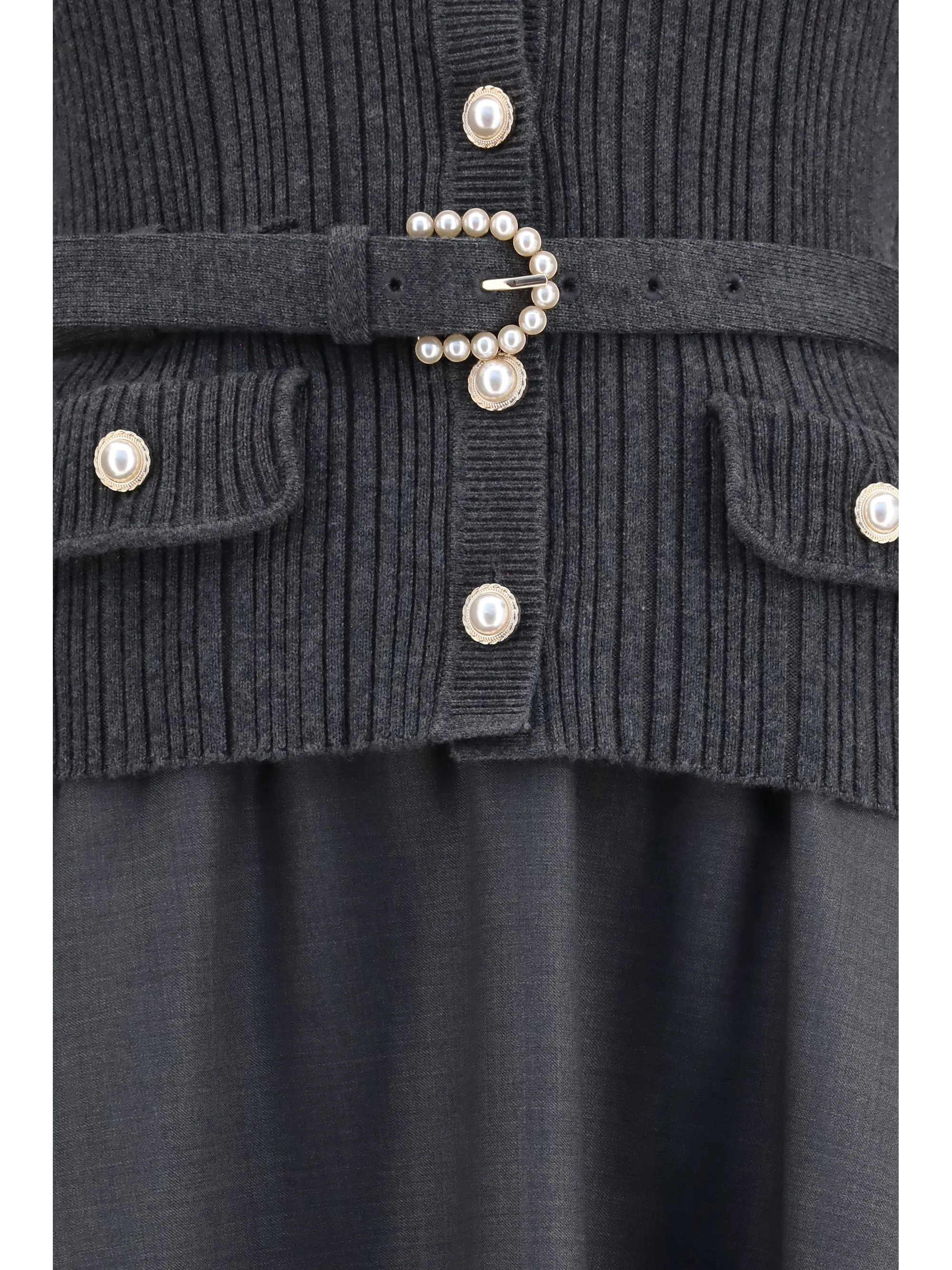 Midi Dress, Knit and Twill, Grey sold by Lord & Taylor product image thumbnail 3