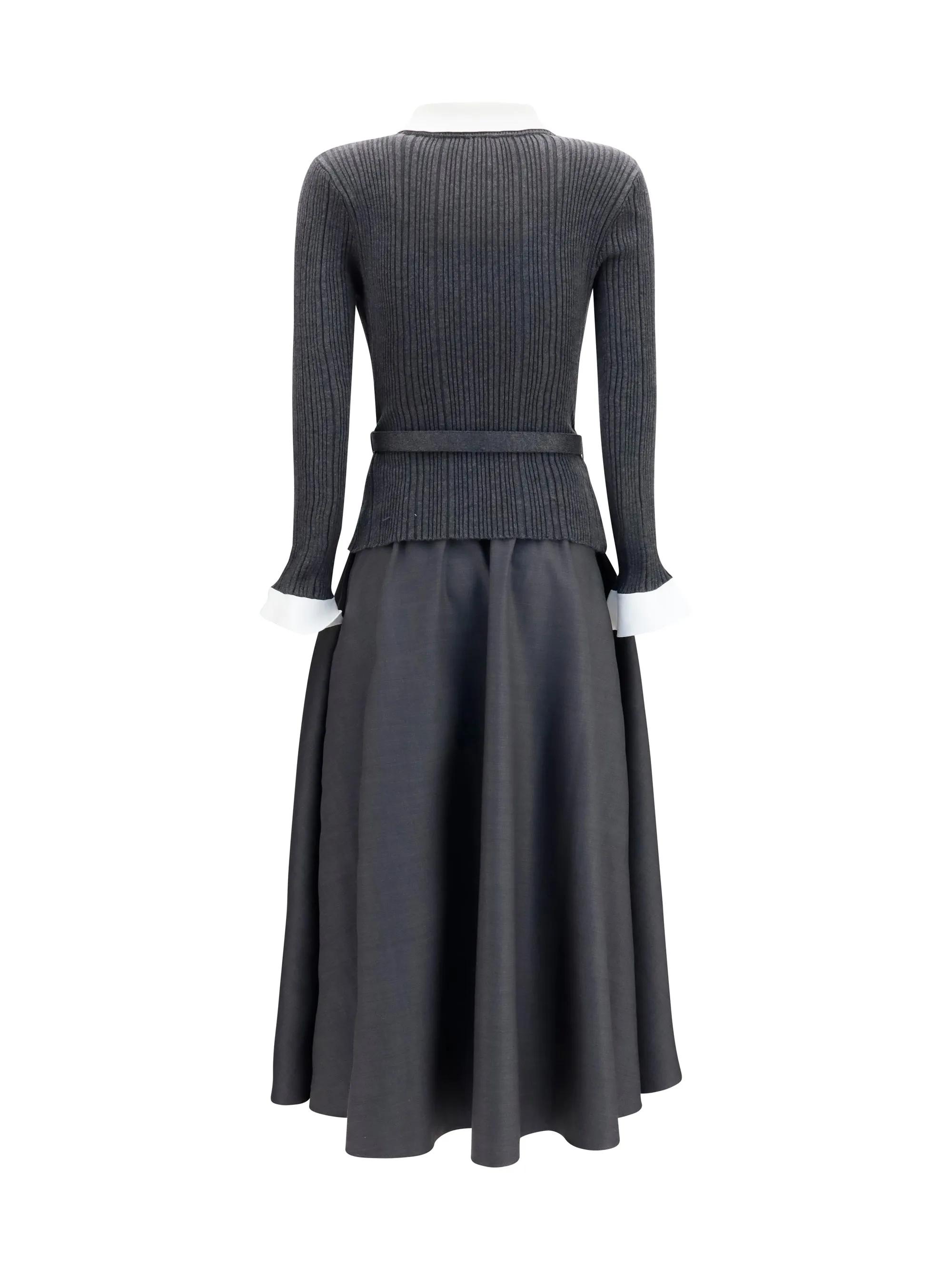 Midi Dress, Knit and Twill, Grey sold by Lord & Taylor product image thumbnail 2