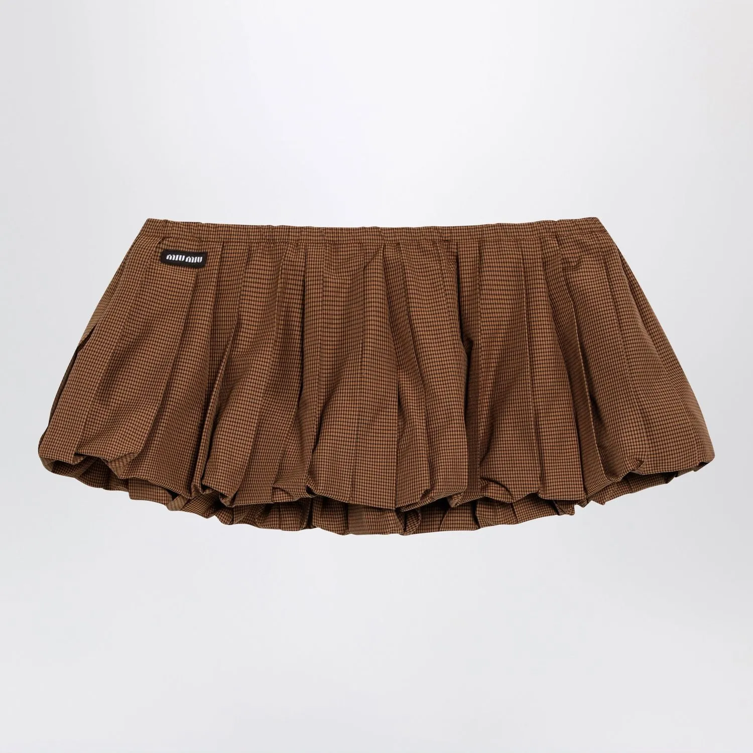 PLEATED VICHYCHECK MINI SKIRT IN CARAMEL sold by Lord & Taylor product image thumbnail 2