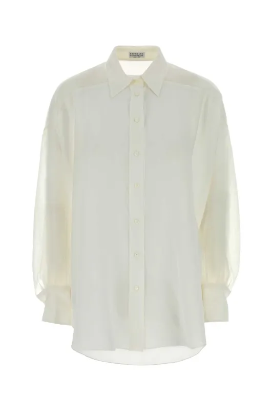 WHITE SILK SHIRT made by Brunello Cucinelli