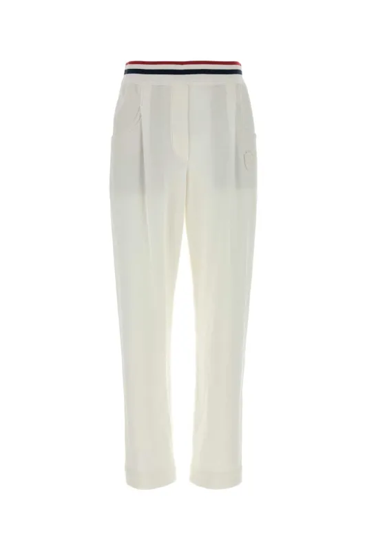 WHITE COTTON BLEND JOGGERS made by Brunello Cucinelli