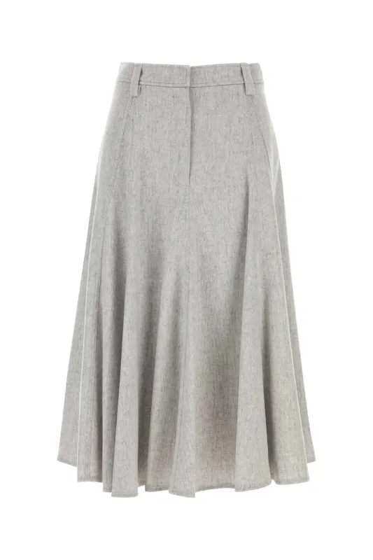 LIGHT GREY WOOL SKIRT made by Brunello Cucinelli
