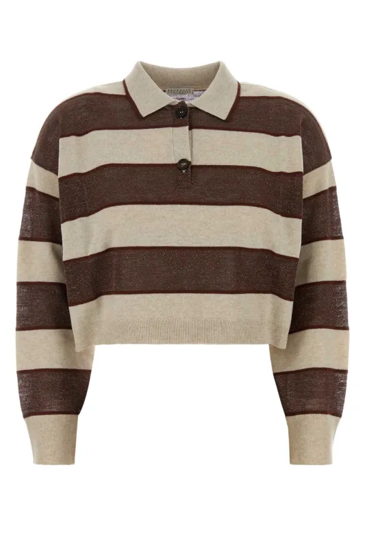 EMBROIDERED WOOL BLEND POLO SHIRT made by Brunello Cucinelli