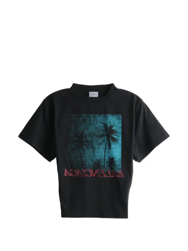 GRAPHIC-PRINT CROPPED T-SHIRT made by Balenciaga