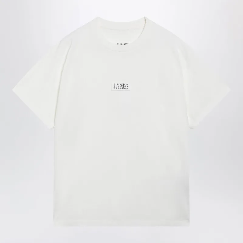 WHITE COTTON JERSEY TSHIRT WITH LOGO PATCH made by Maison Margiela