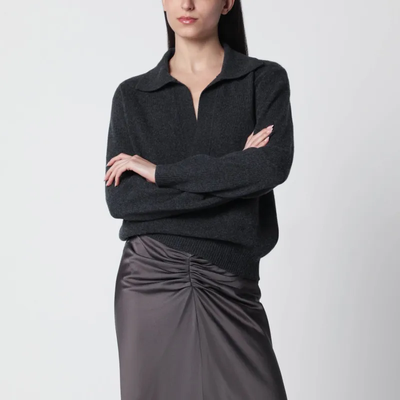 GENEVIEVE SWEATER IN GREY MéLANGE CASHMERE BLEND made by Victoria Beckham