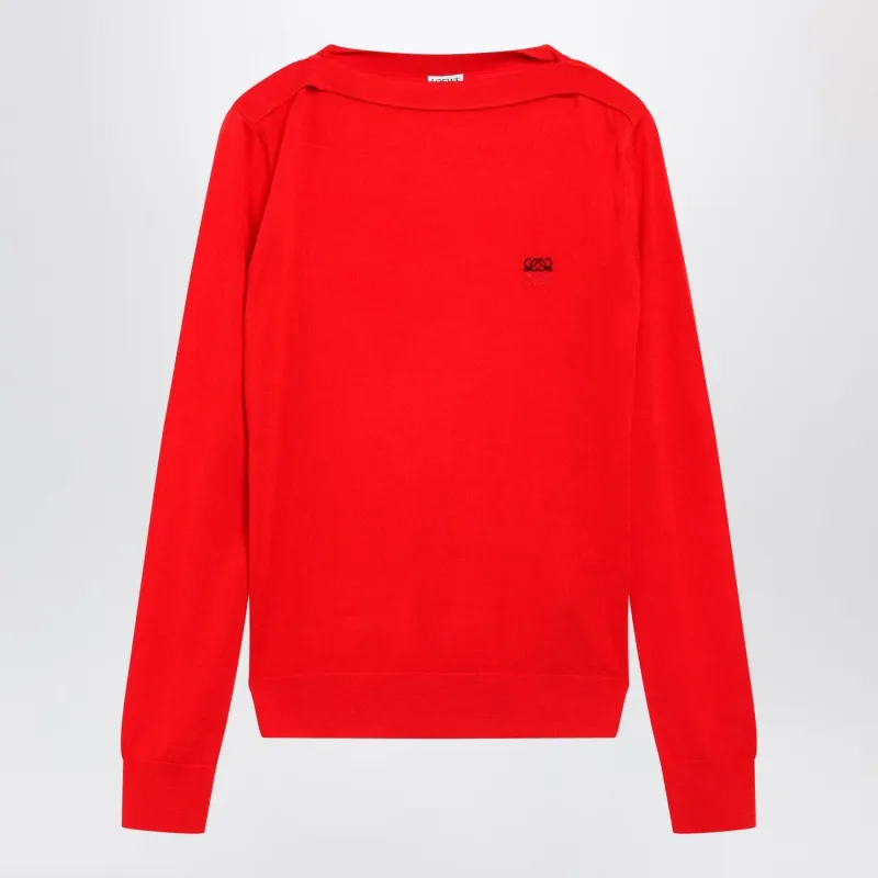 LIGHT MERINO WOOL SWEATER IN RED made by Loewe