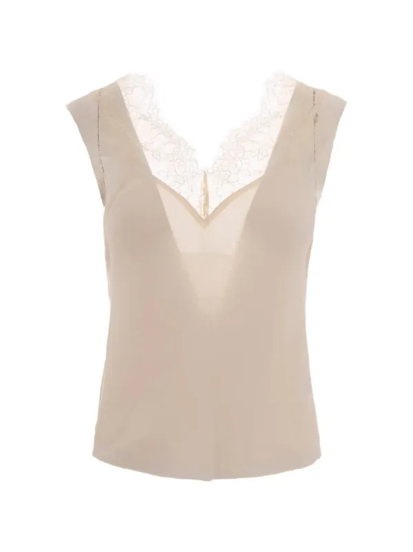 PATRIZIA PEPE LACE-TRIM BLOUSE made by Patrizia Pepe