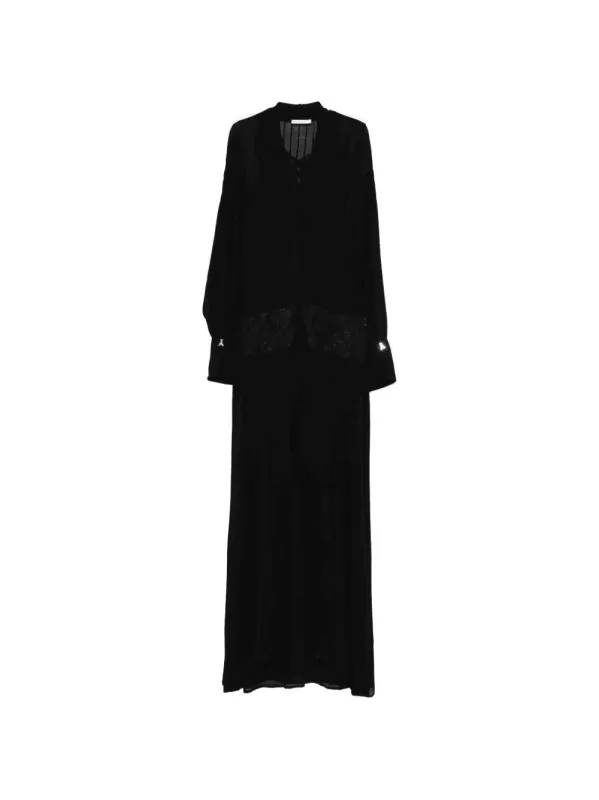 PATRIZIA PEPE LACE-DETAIL ASYMMETRIC DRESS made by Patrizia Pepe