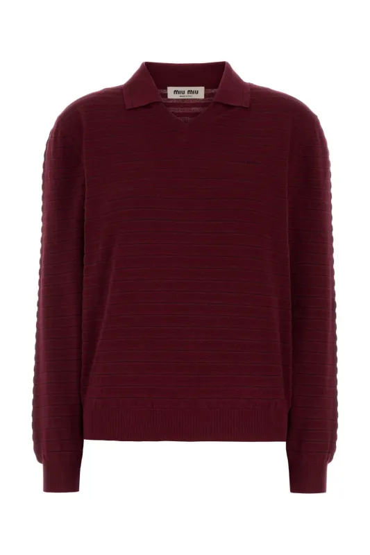 EMBROIDERED COTTON POLO SHIRT made by Miu Miu