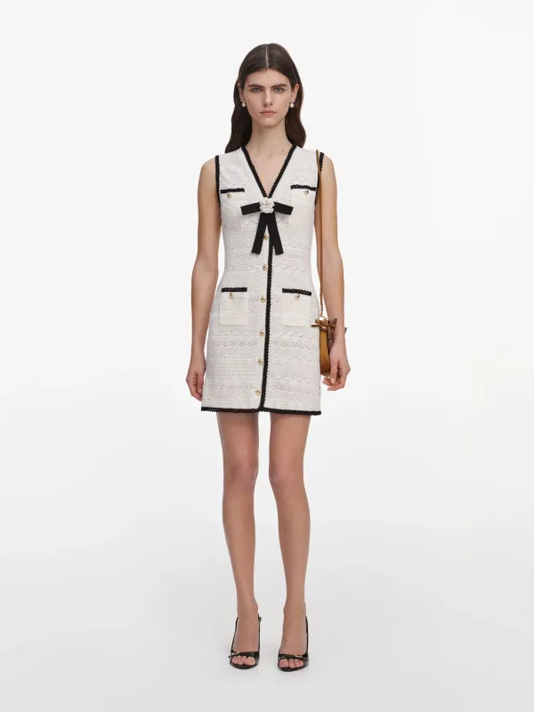 POINTELLE KNIT MINI DRESS made by Self-Portrait