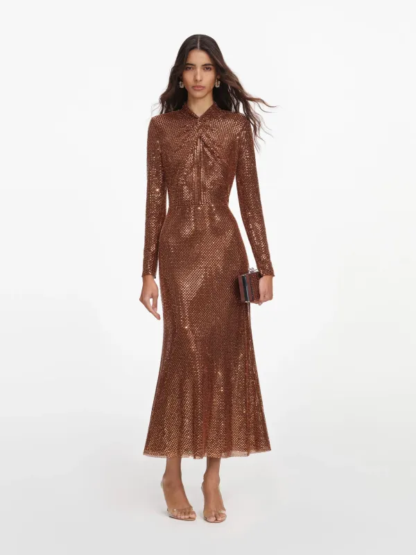 RHINESTONE MIDI DRESS made by Self-Portrait