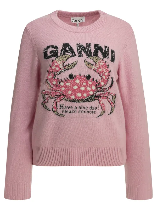 "CRAB" CREWNECK SWEATER made by Ganni