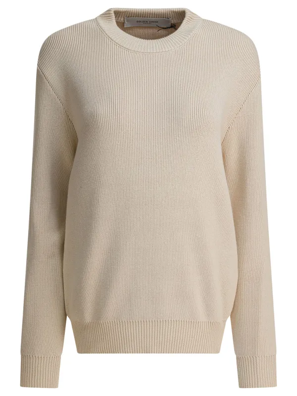 CREWNECK SWEATER WITH REVERSE LOGO made by Golden Goose