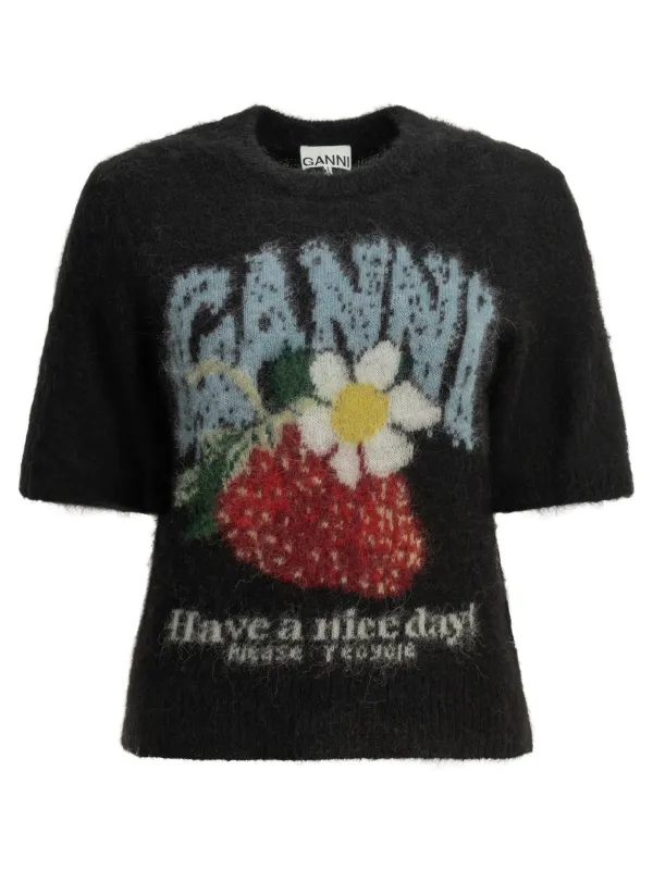 "STRAWBERRY" CREW-NECK SWEATER made by Ganni