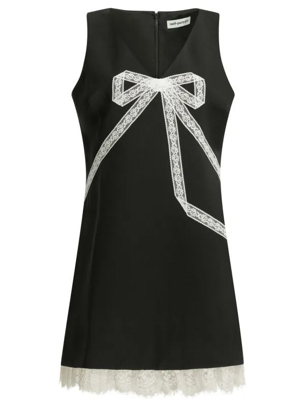 SHORT SHEATH DRESS WITH BOW made by Self-Portrait
