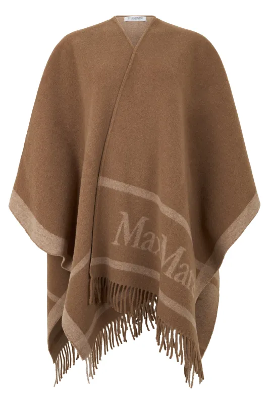 WOOL PONCHO WITH FRINGES made by MaxMara