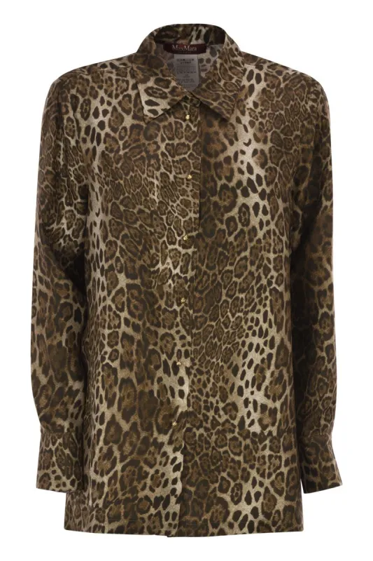 MSTAFFARI – PURE SILK ANIMAL-PRINT SHIRT made by MaxMara