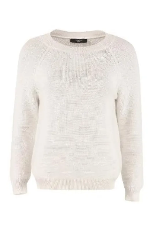 Max Mara Women's Renania Classic Knitwear in Off-White - Size M made by MaxMara