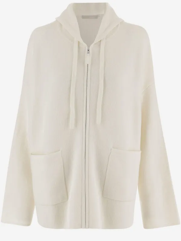 Cashmere Blend Sweatshirt with Hood made by Allude