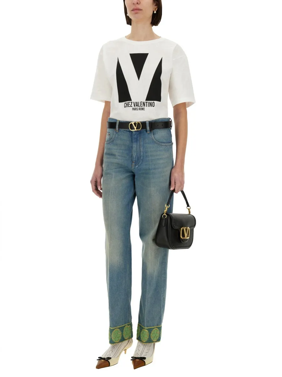 Denim Pants with Jacquard Edges sold by Lord & Taylor product image thumbnail 4