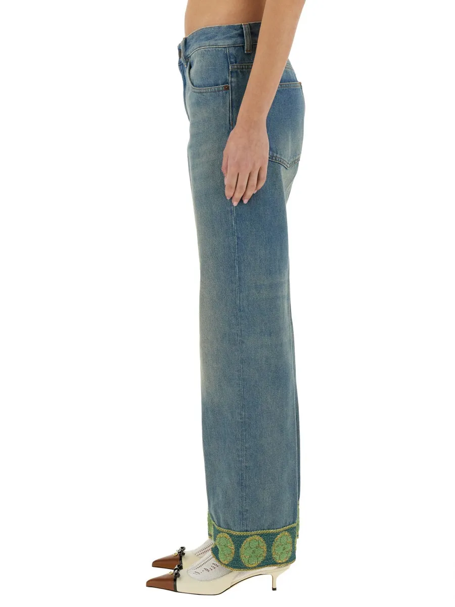 Denim Pants with Jacquard Edges sold by Lord & Taylor product image thumbnail 2