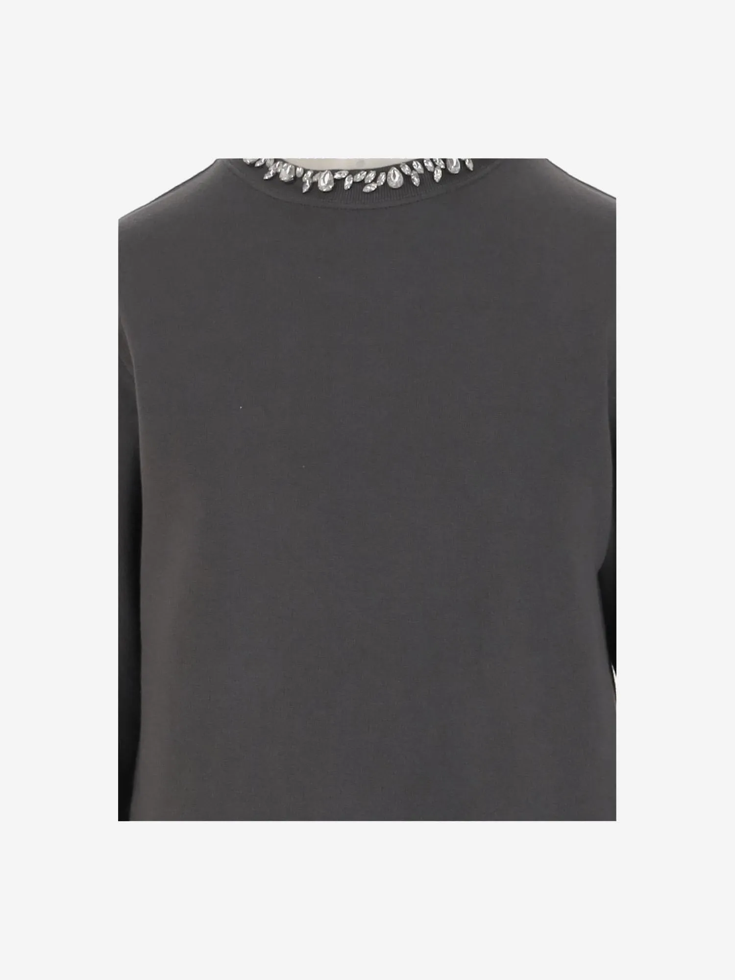 Cotton Sweatshirt with Crystals, Grey sold by Lord & Taylor product image thumbnail 5