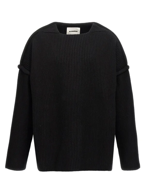 Geometric neckline sweater made by Jil Sander