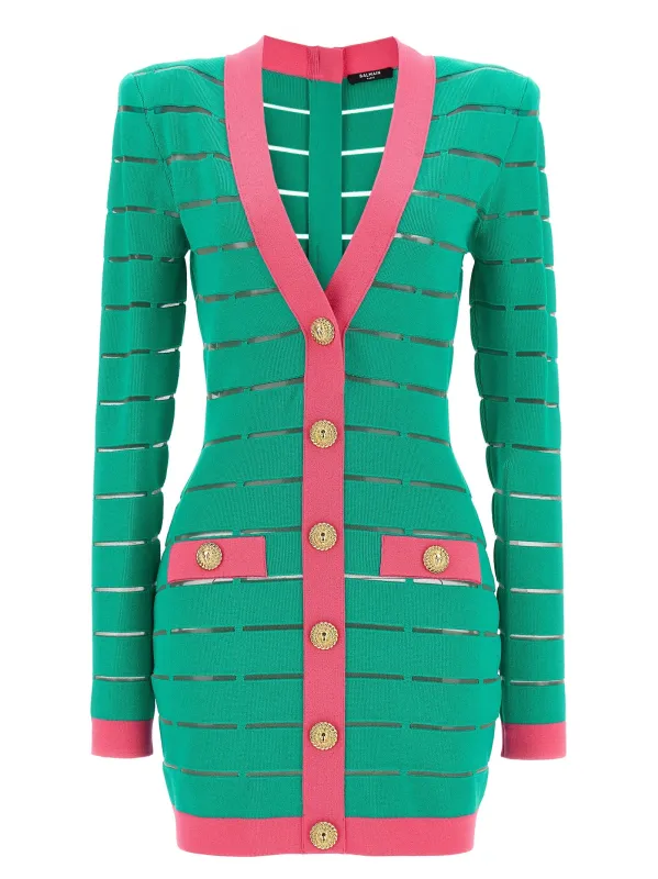 Two-tone knit dress made by Balmain