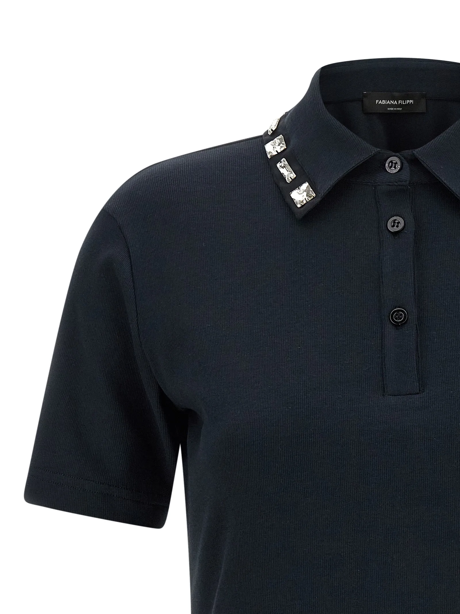 Crystal collar polo shirt sold by Lord & Taylor product image thumbnail 3