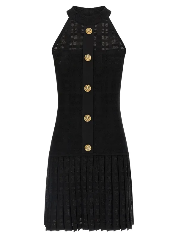 Tartan knit dress made by Balmain