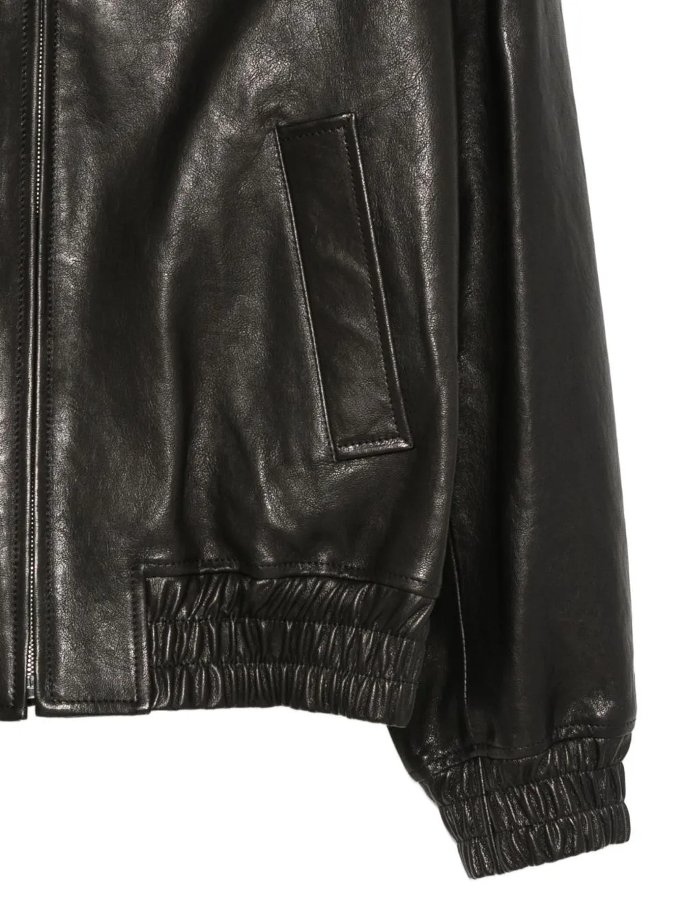 BLACK CALF LEATHER JACKET sold by Lord & Taylor product image thumbnail 3
