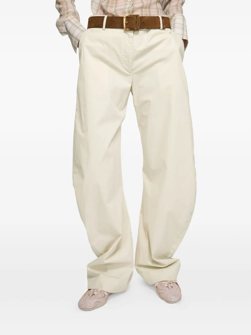 BEIGE ORGANIC COTTON TROUSERS sold by Lord & Taylor product image thumbnail 3