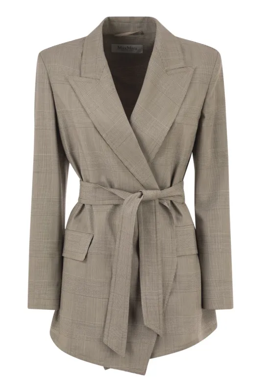 MXMNASELLO - PRINCE OF WALES TAILORED BLAZER WITH BELT made by MaxMara