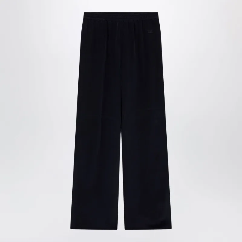 NAVY BLUE SILK RELAXED TROUSERS made by MaxMara