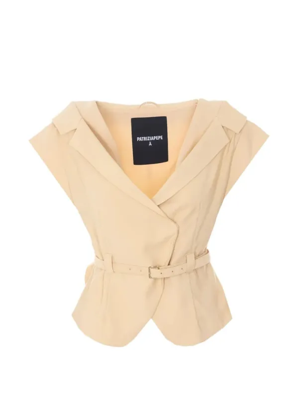 PATRIZIA PEPE BELTED SLEEVELESS WAISTCOAT made by Patrizia Pepe