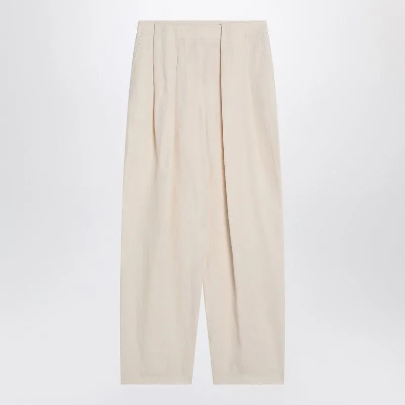 WIDE BUTTER-COLOURED PANTS IN LINEN BLEND sold by Lord & Taylor