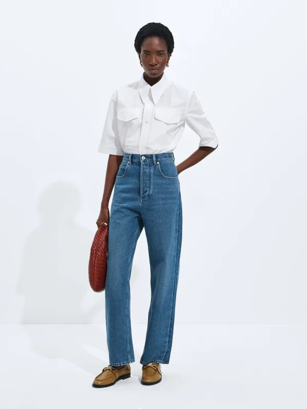 MEDIUM INDIGO WIDE LEG JEANS made by Bottega Veneta