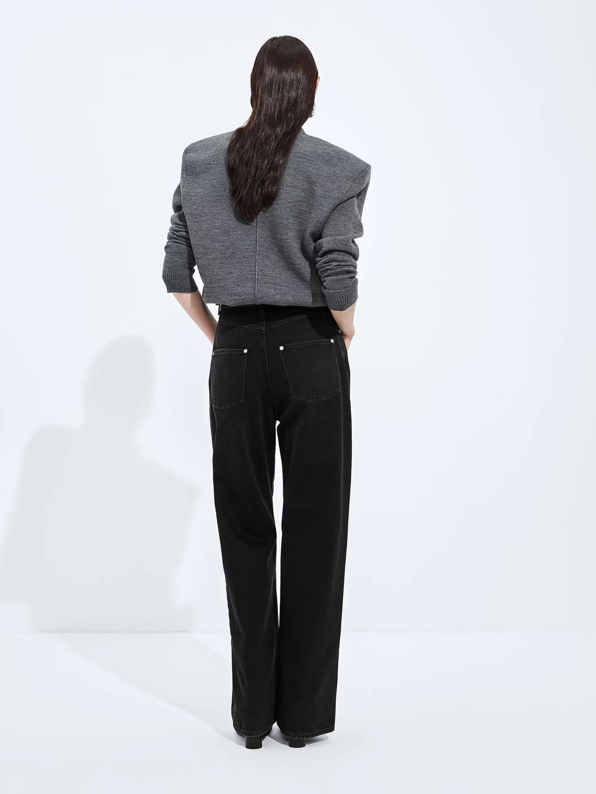 FADED BLACK WIDE LEG JEANS sold by Lord & Taylor product image thumbnail 3