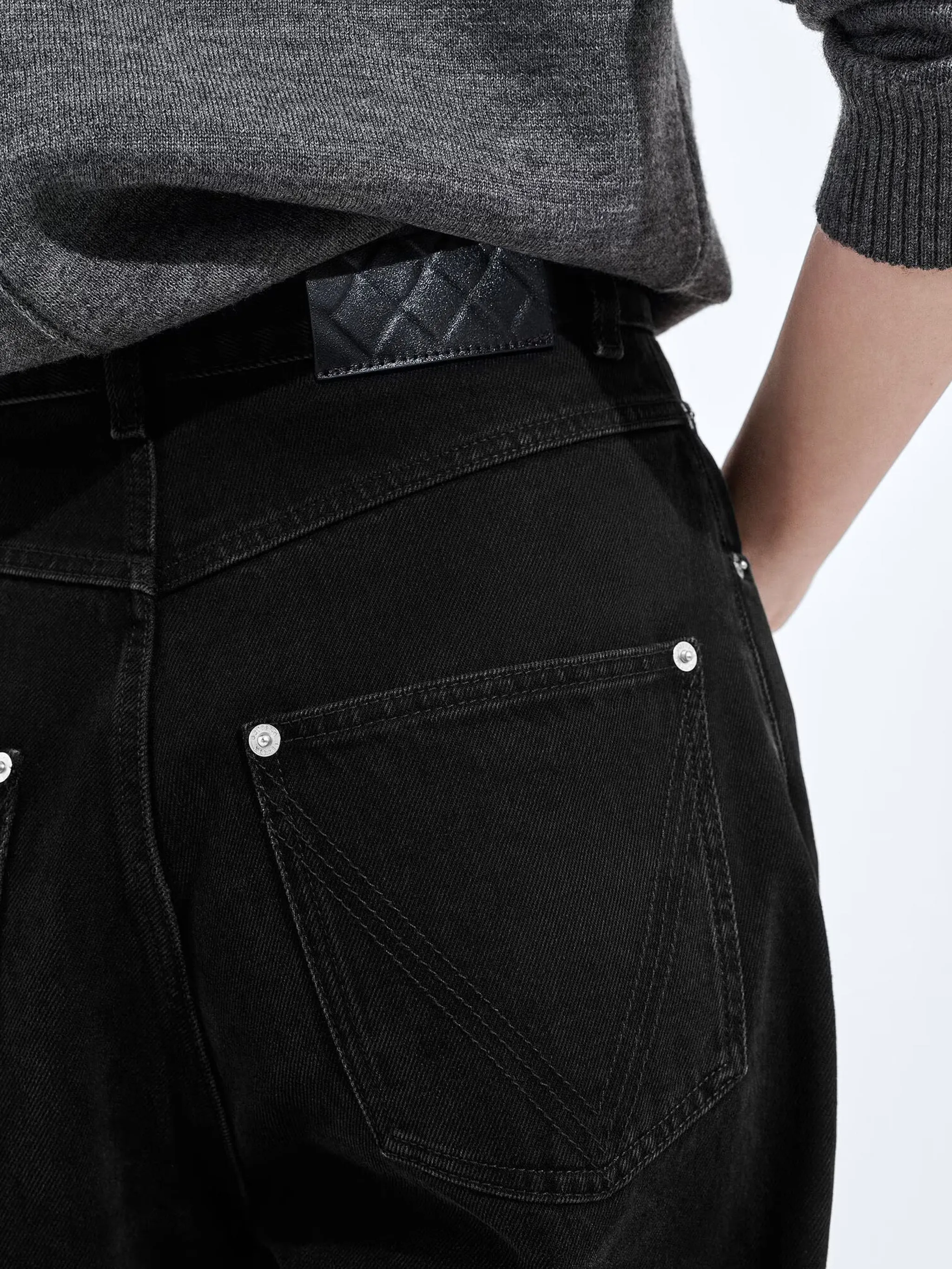 FADED BLACK WIDE LEG JEANS sold by Lord & Taylor product image thumbnail 4
